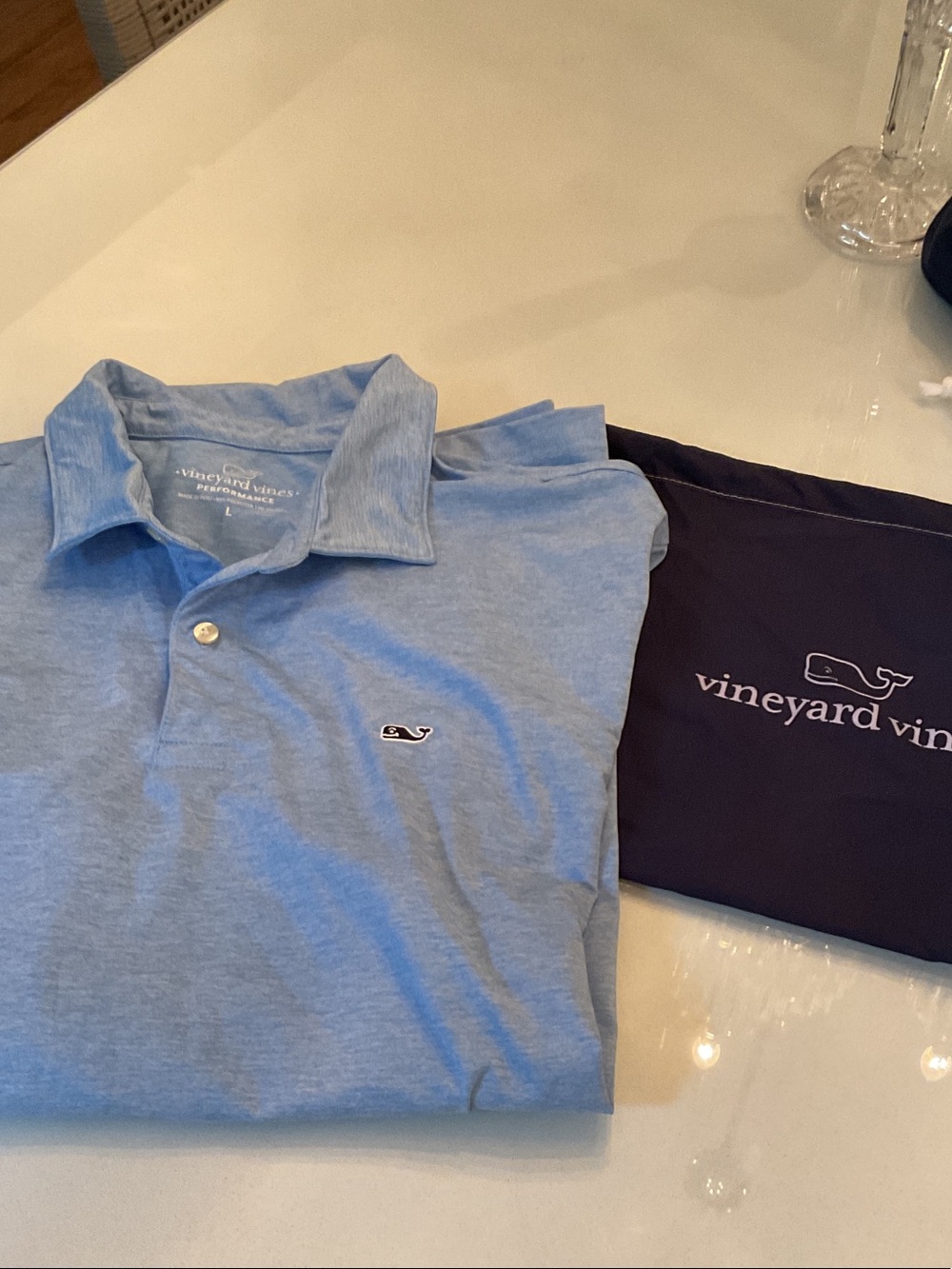 Vineyard Vines Light Blue Whale Logo Polo
